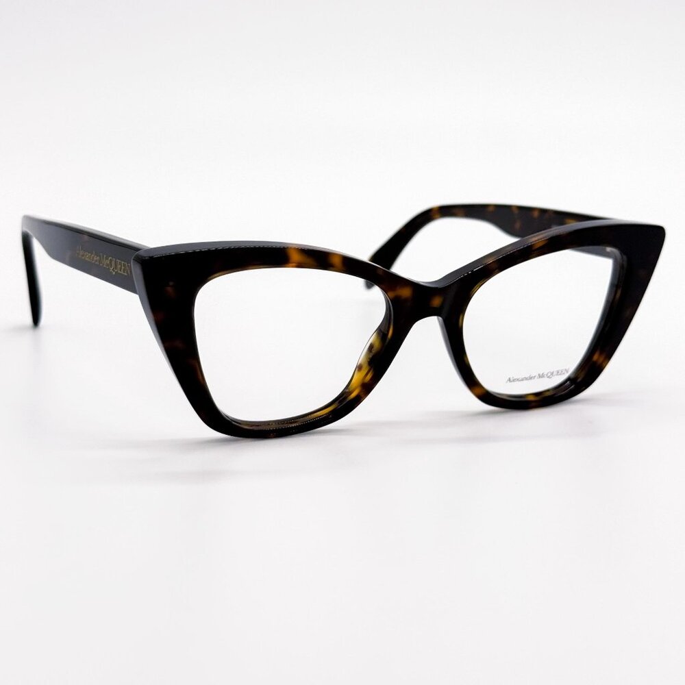 NEW ALEXANDER MCQUEEN EYEGLASSES AM0305O 002 CAT EYE HAVANA WOMEN EYEWEAR
